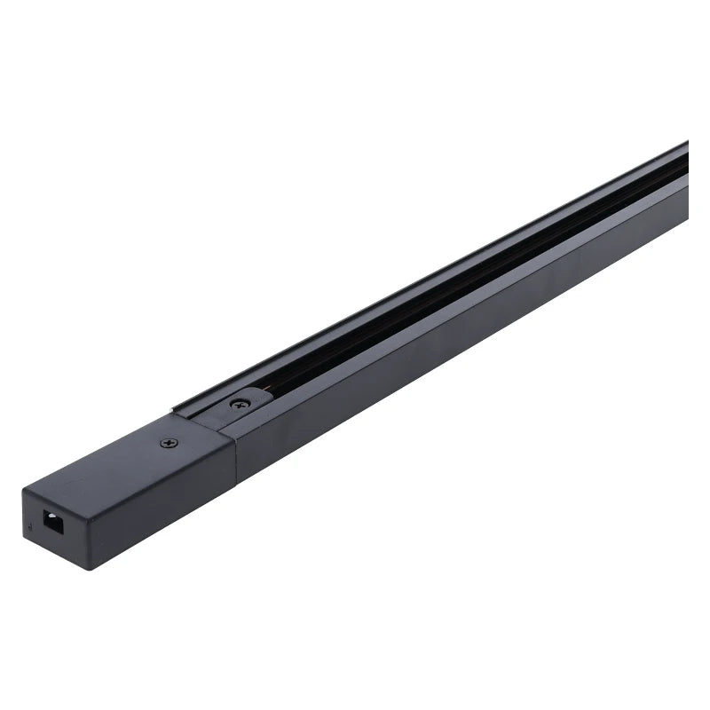 1-FASE RAIL 200CM Zwart - Railsystemen - Inclusief voedingsconnector en Eindkapjes - Outledtl.nl